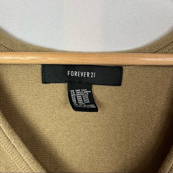 Forever 21 Brown & Black Stripe Tassel Bottom Poncho Sweater OS - Picture 5 of 5